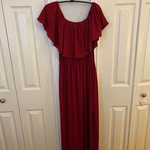 OYANUS Off The Shoulder Maxi Dress